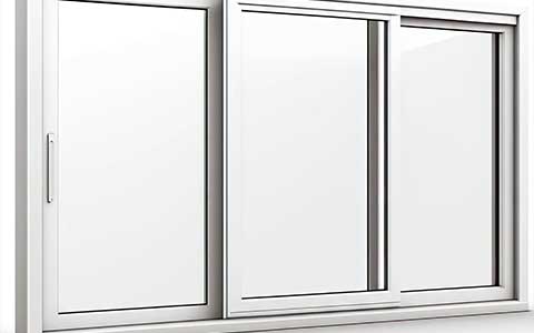 White-framed sliding glass panels with a clean modern finish.
